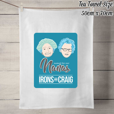 Tea Towel - Named for the Nanas - 50% Linen Tea Towel - White Thumbnail
